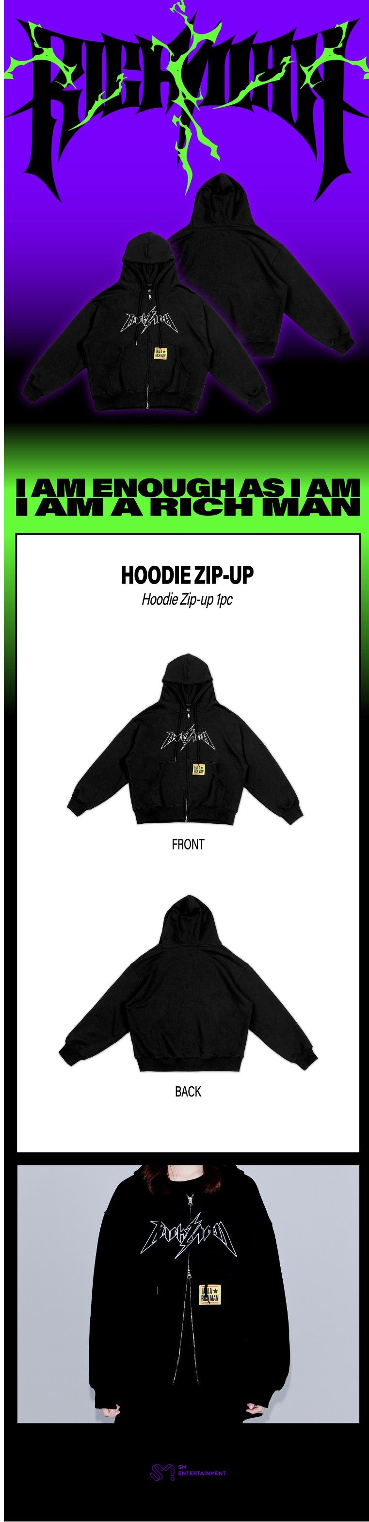 aespa - rich man zip-up hoodie