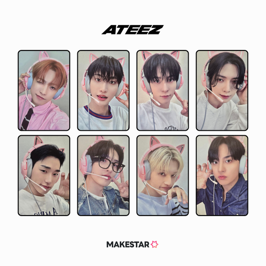 [makestar] ateez - [golden hour : part. 3 us/mexico lucky draw pink cat ver.] photocard