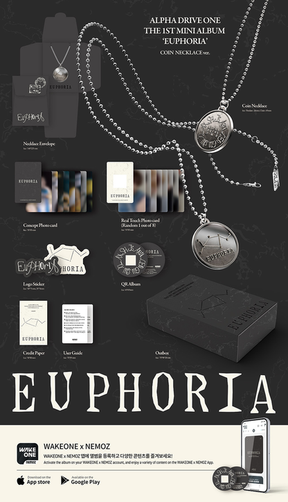 alpha drive one - the 1st mini album [euphoria] coin necklace ver.