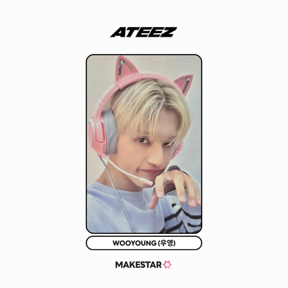 [makestar] ateez - [golden hour : part. 3 us/mexico lucky draw pink cat ver.] photocard