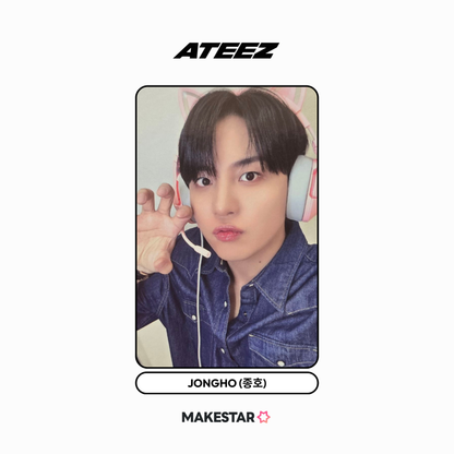 [makestar] ateez - [golden hour : part. 3 us/mexico lucky draw pink cat ver.] photocard