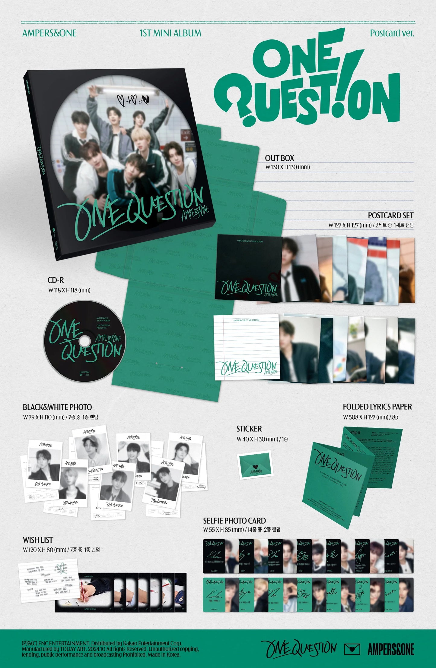 ampers&one - 1st mini album [one question] postcard ver.
