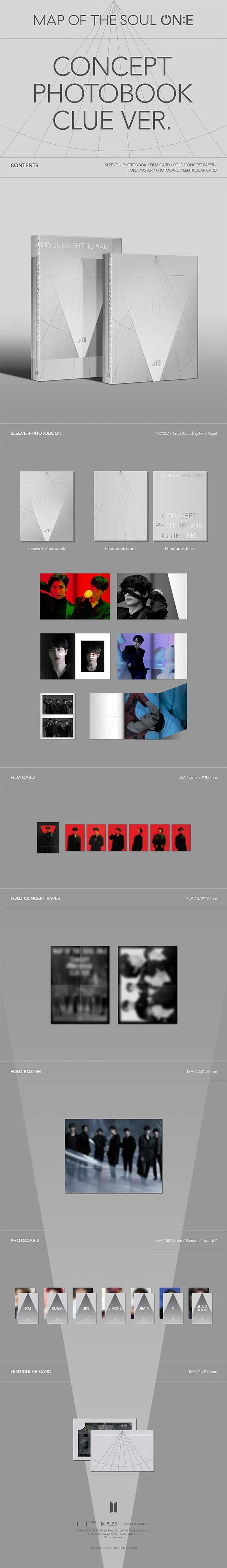 bts map of the soul on:e concept photobook clue ver.