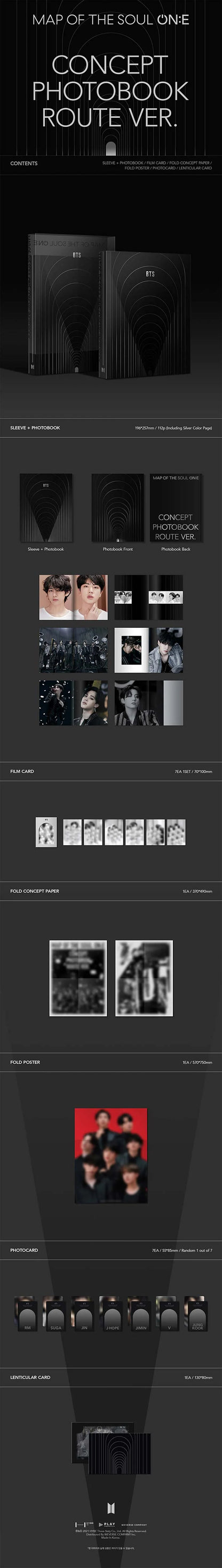 bts map of the soul on:e concept photobook route ver.
