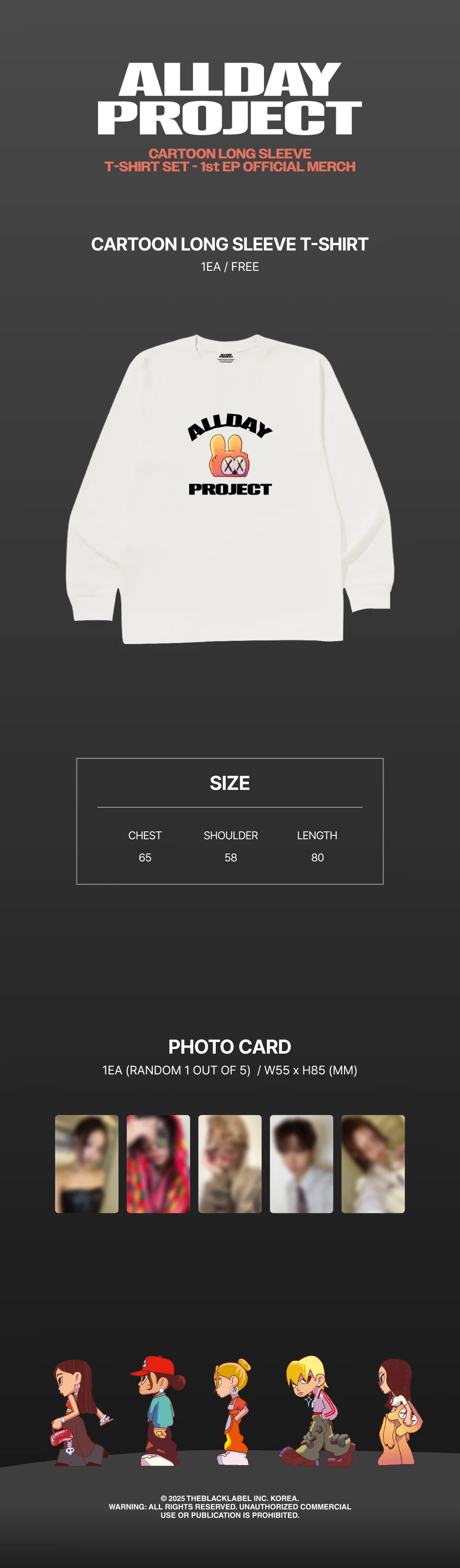 allday project - [1st ep] official md cartoon long sleeve t-shirt set