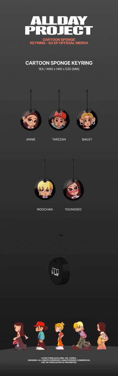 allday project - [1st ep] official md cartoon sponge keyring
