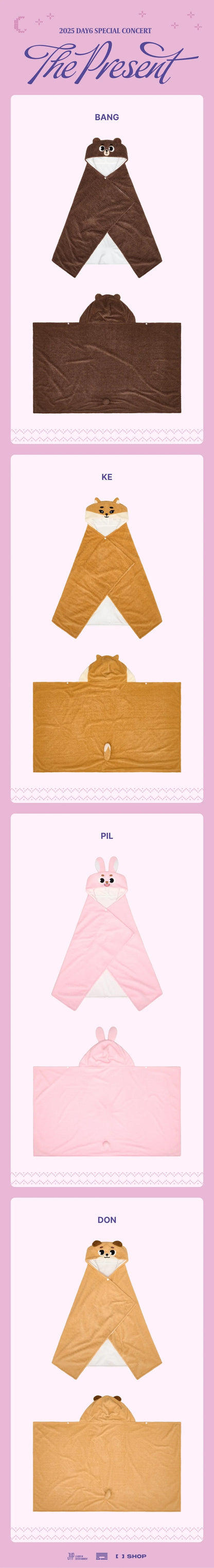 day6 - [the present 2025 special concert] official md denimalz hoodie blanket