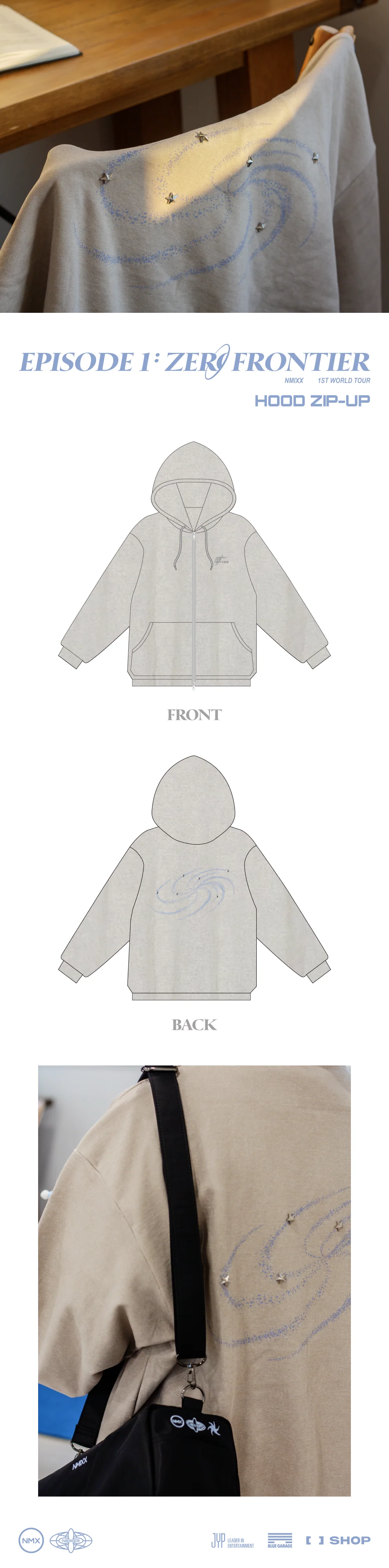 nmixx - [episode 1: zero frontier 1st world tour in incheon] zip-up hoodie