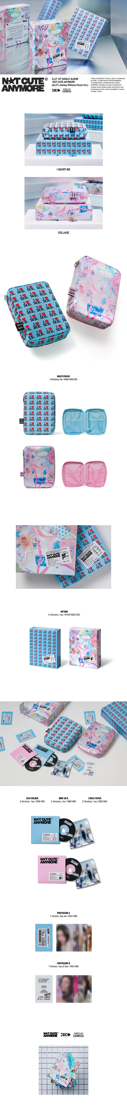 illit - 1st single album [not cute anymore] illit x ashley williams pouch