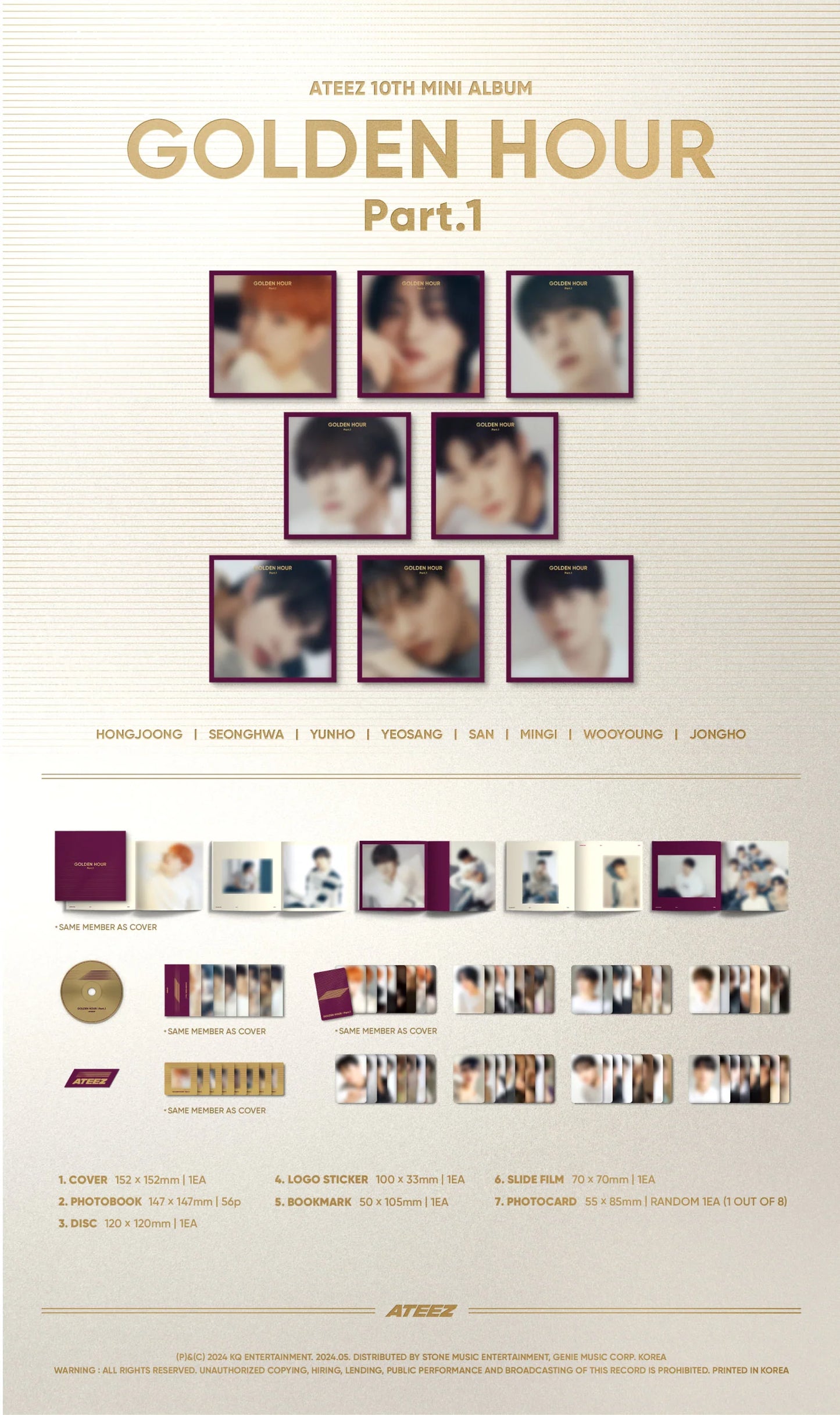 ateez - 10th mini album [golden hour : part. 1] digipak ver.