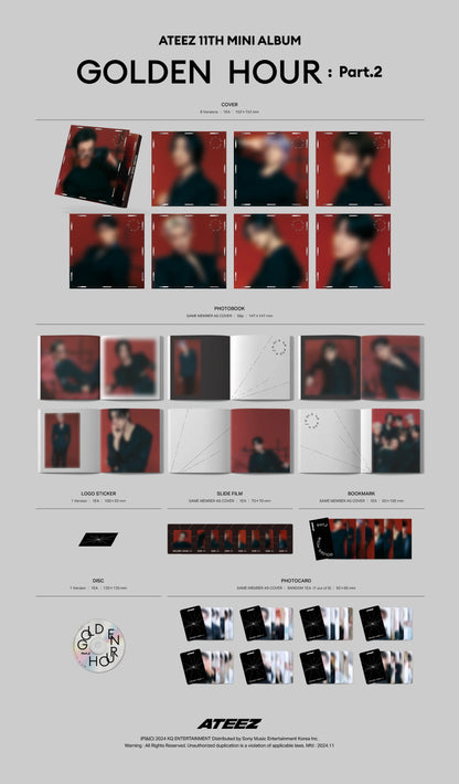 ateez - 11th mini album [golden hour : part. 2] digipack ver.