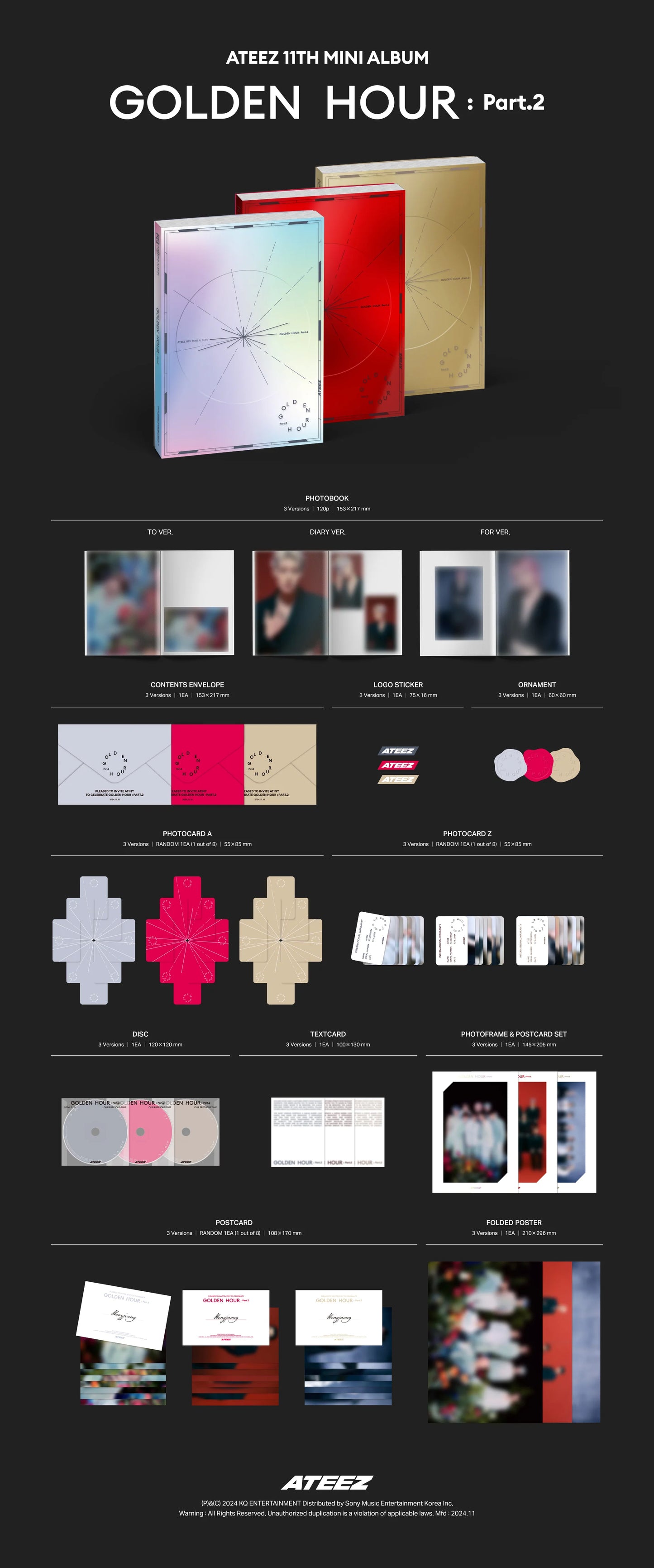 ateez - 11th mini album [golden hour : part. 2] standard ver.