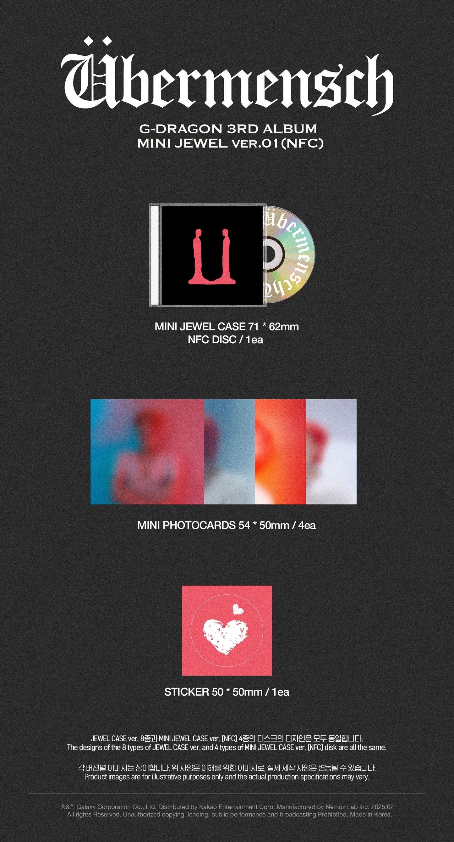 g-dragon - 3rd album [übermensch] mini jewel ver. (nfc)