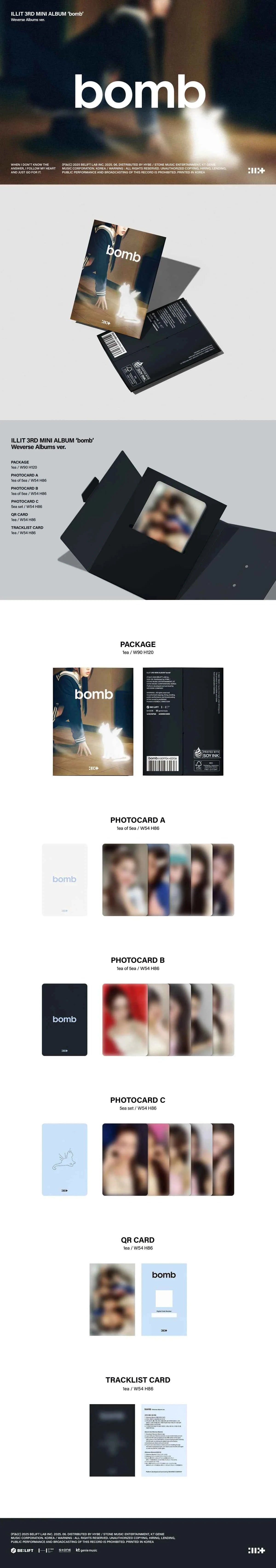 illit - 3rd mini album [bomb] weverse albums ver.