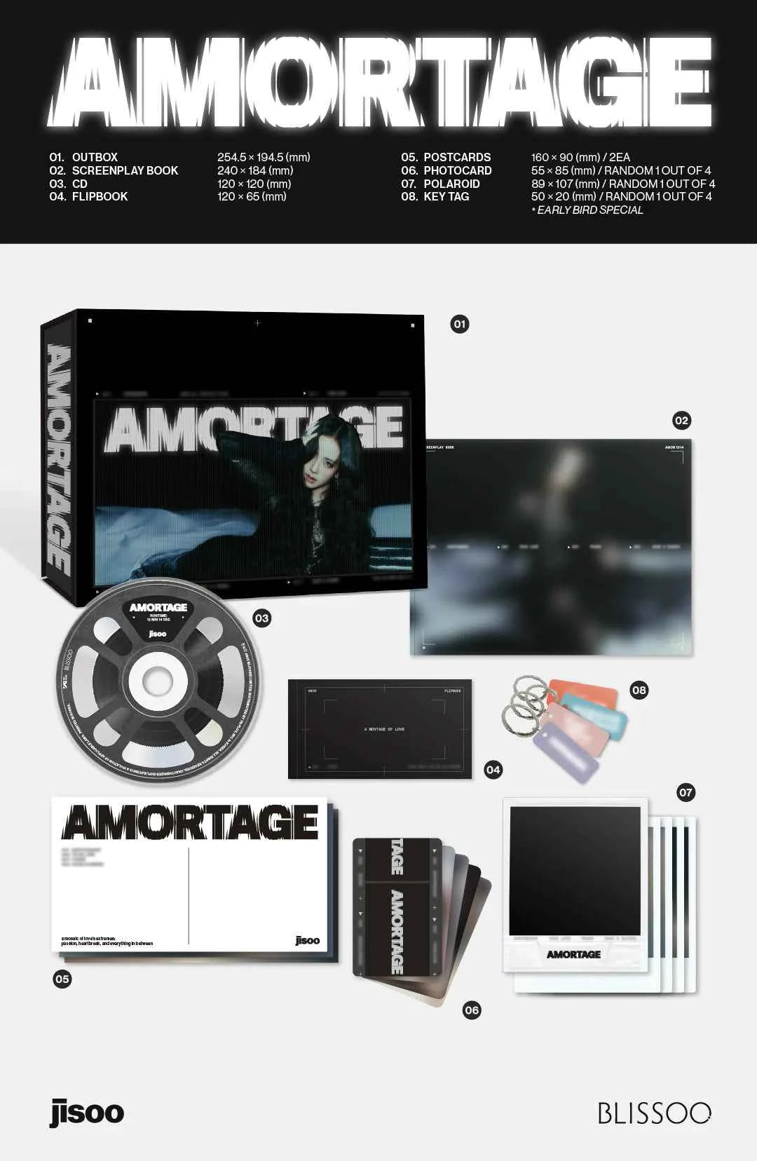 jisoo mini album - amortage (black ver.) cd