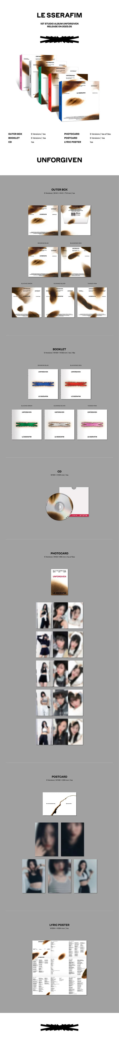 le sserafim - 1st studio album [unforgiven] compact ver.