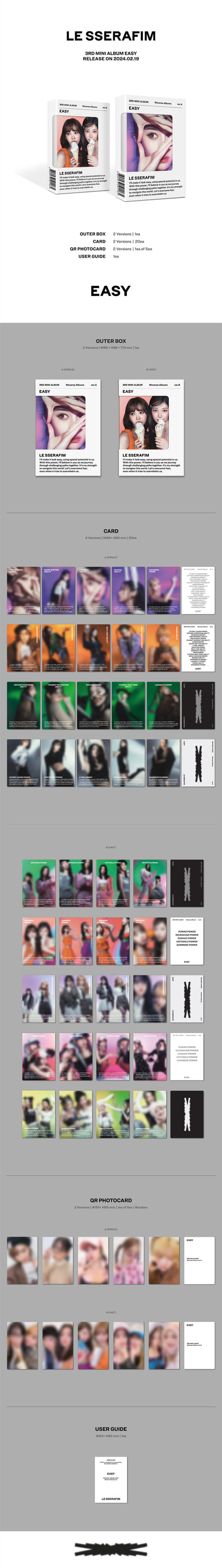 le sserafim - 3rd mini album [easy] weverse albums ver.