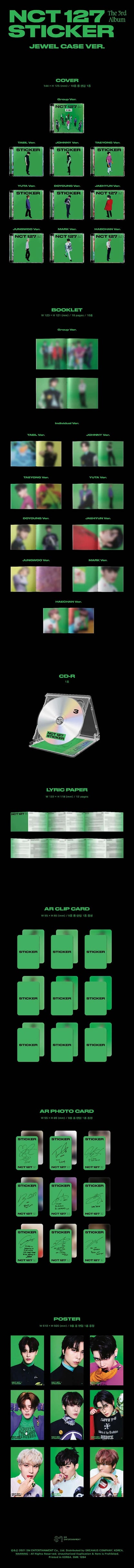 nct 127 - sticker [3rd album] jewel case ver.