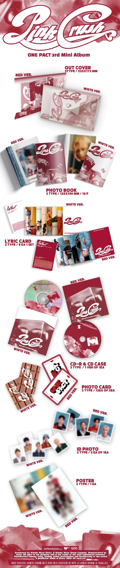 one pact - 3rd mini album [pink crush]