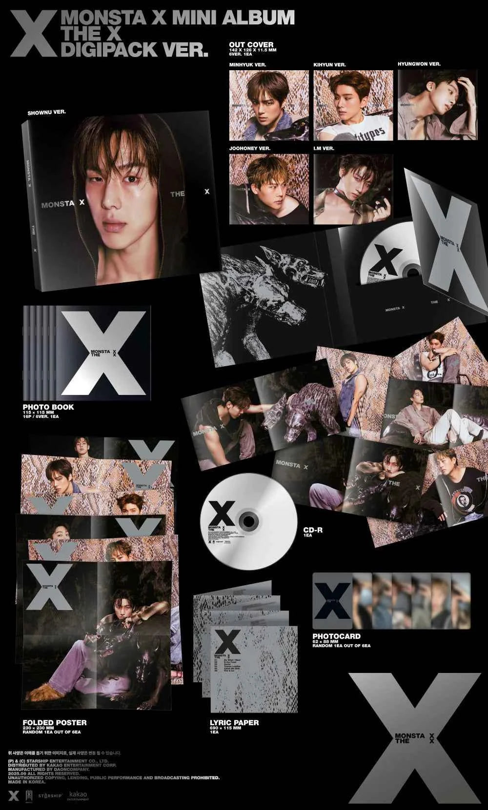 monsta x - 13th mini album [the x] digipack ver.