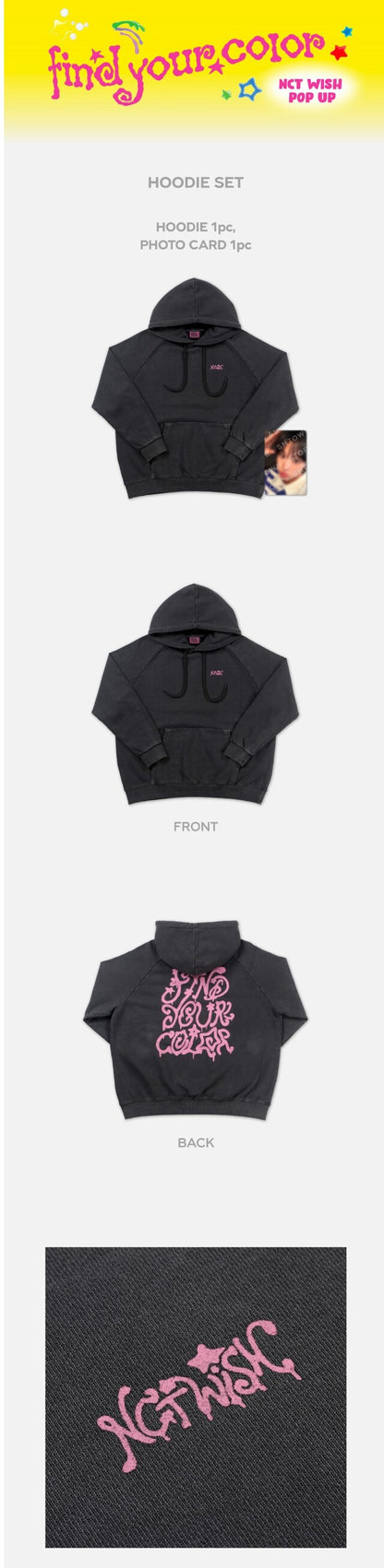 nct wish - find your color hoodie set