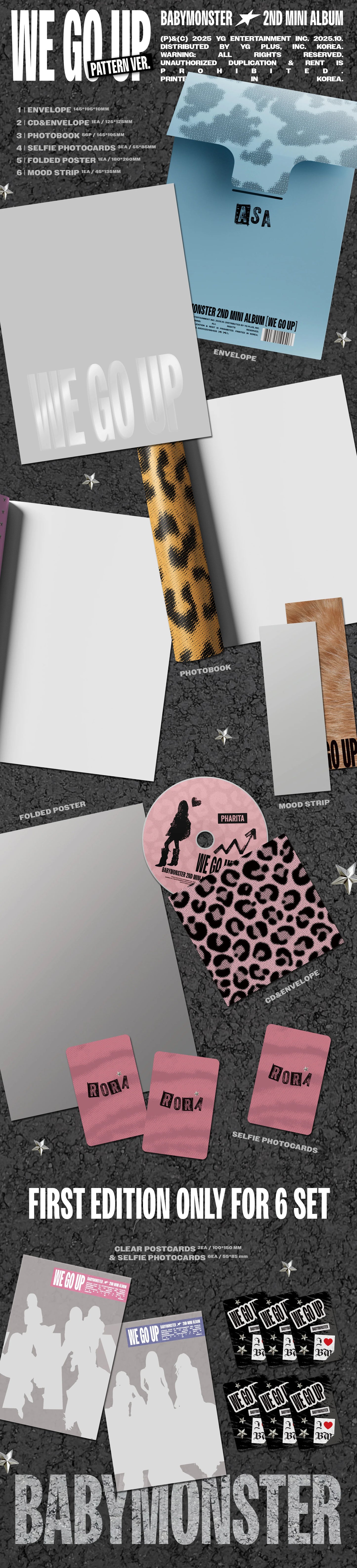 babymonster - 2nd mini album [we go up] pattern ver. members ver.