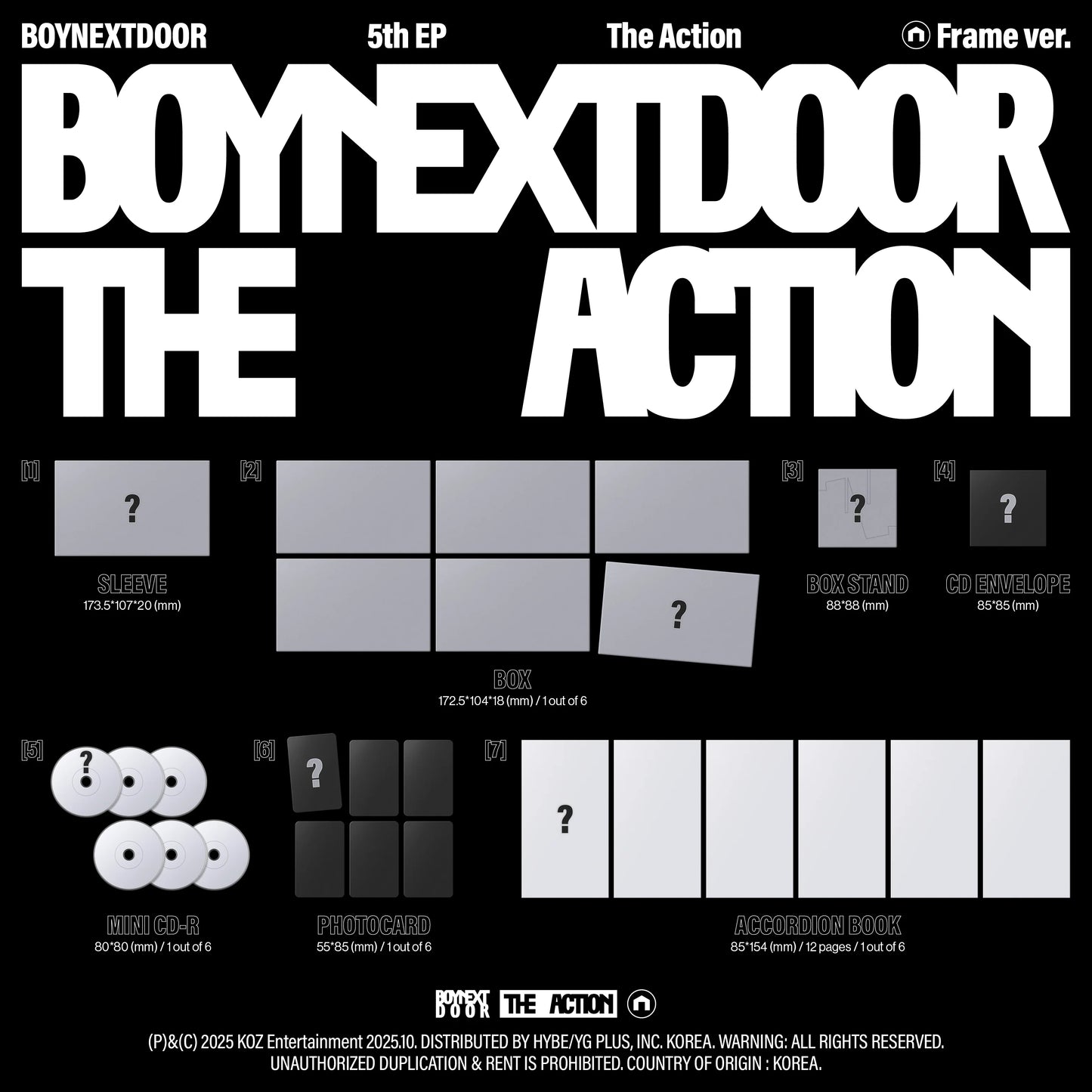 [pob] boynextdoor - 5th ep [the action] frame ver. [set]