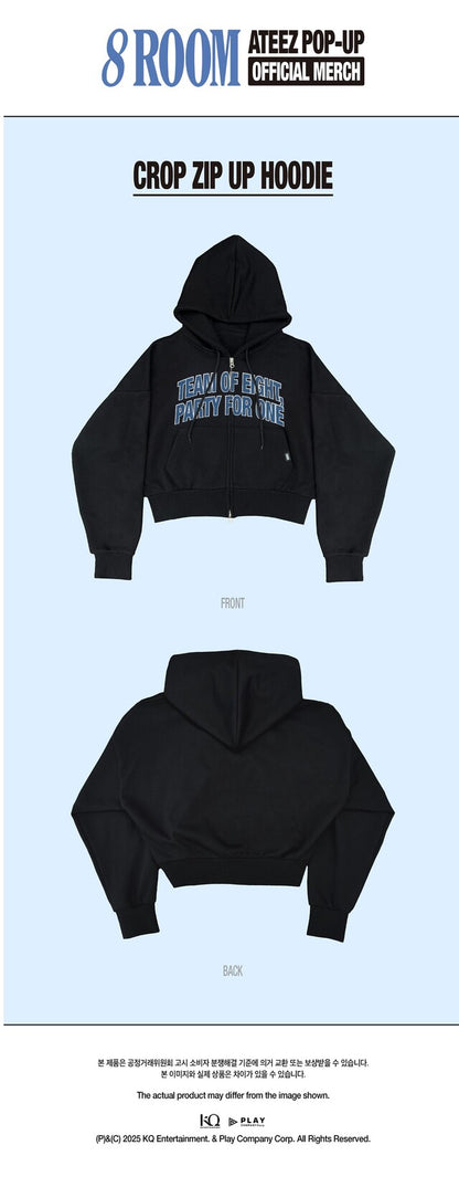 ateez - [8room] zip-up hoodie (cropped)