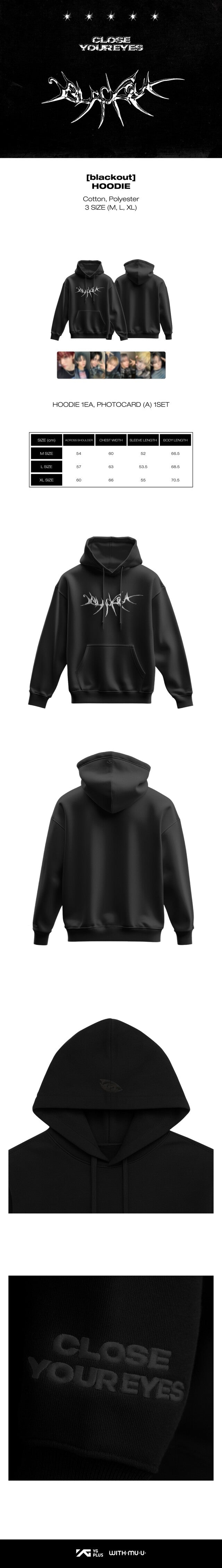 close your eyes - [blackout] hoodie