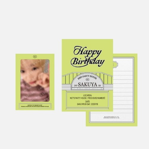 nct wish - sakuya artist birthday party card