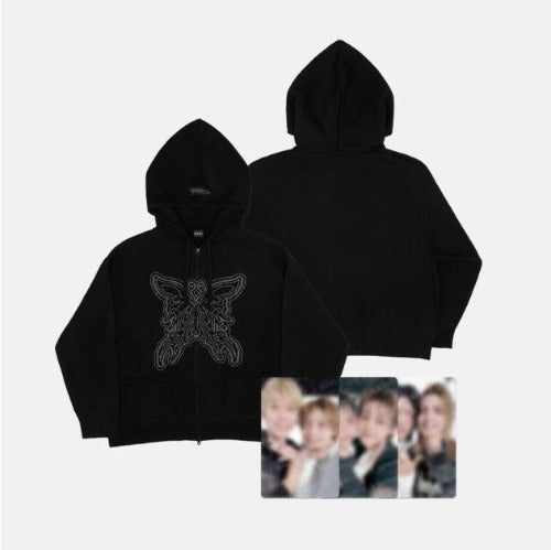 xdinary heroes - [beautiful mind finale] knit zip-up hoodie