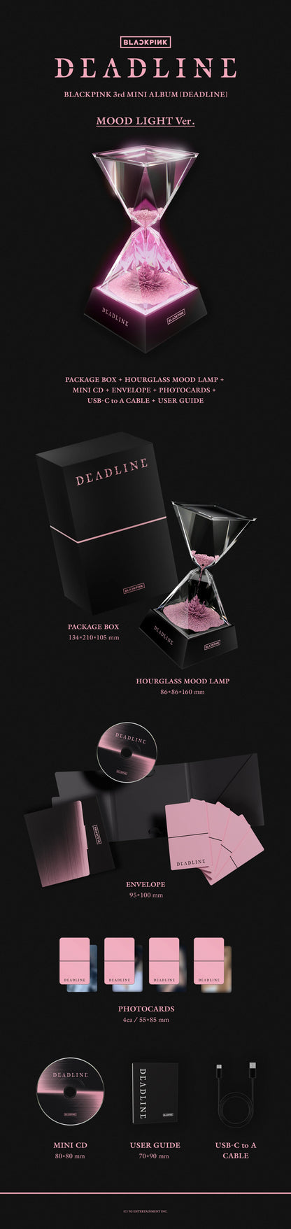 blackpink - 3rd mini album [deadline] mood light ver.
