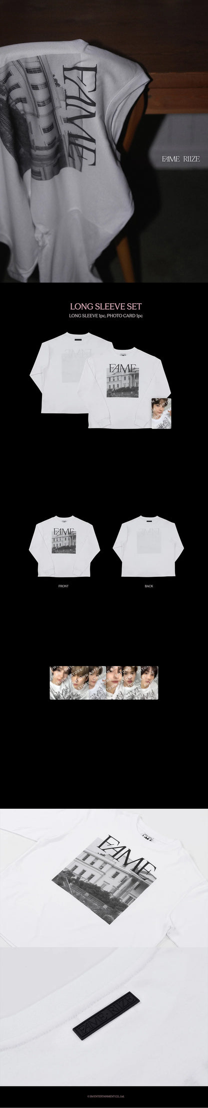 riize - [silence: inside the fame] long sleeve t-shirt set