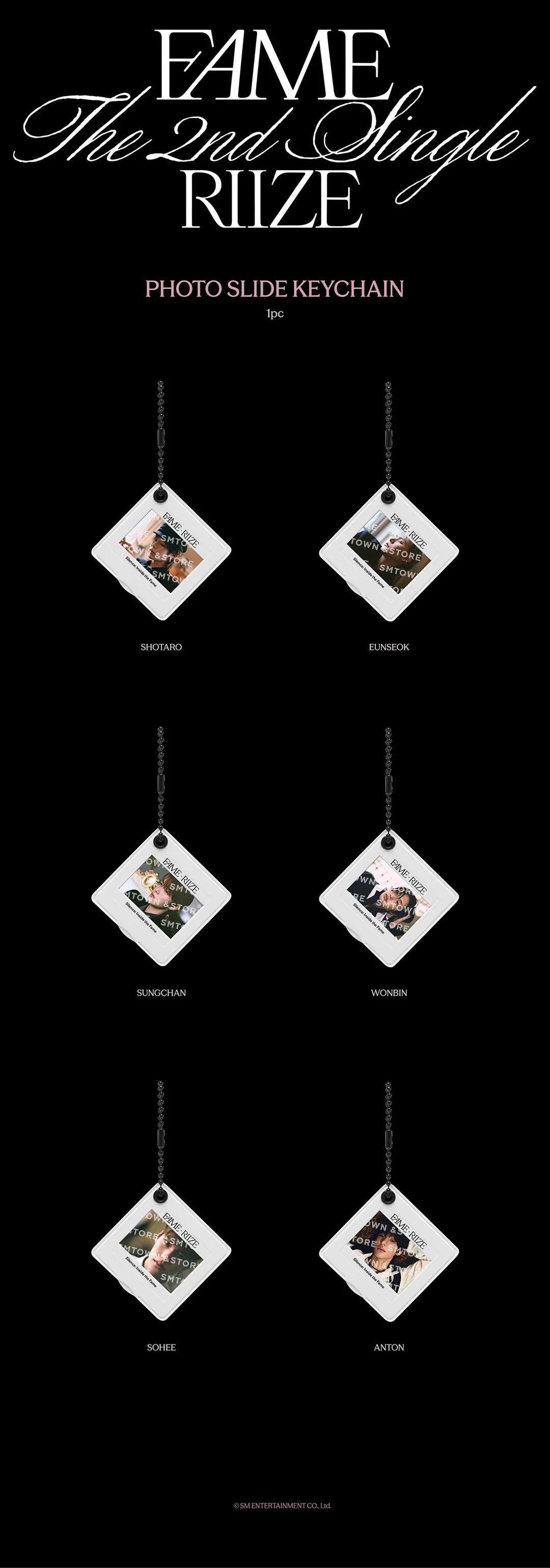 riize - [silence: inside the fame] photo slide keychain