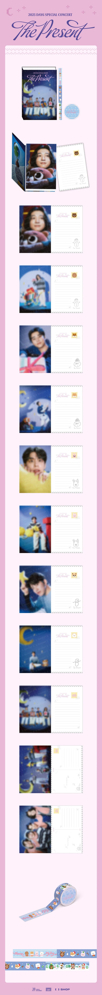 day6 - [the present 2025 special concert] official md postcard book & masking tape set