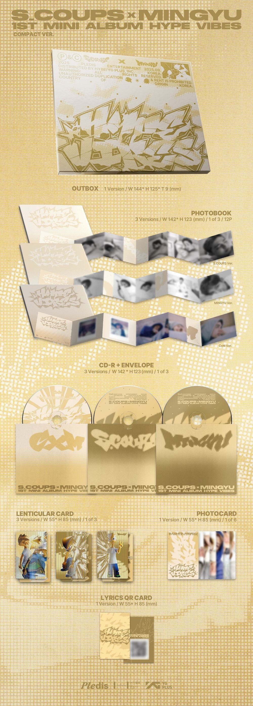 s.coups x mingyu (seventeen) - 1st mini album [hype vibes] compact ver.