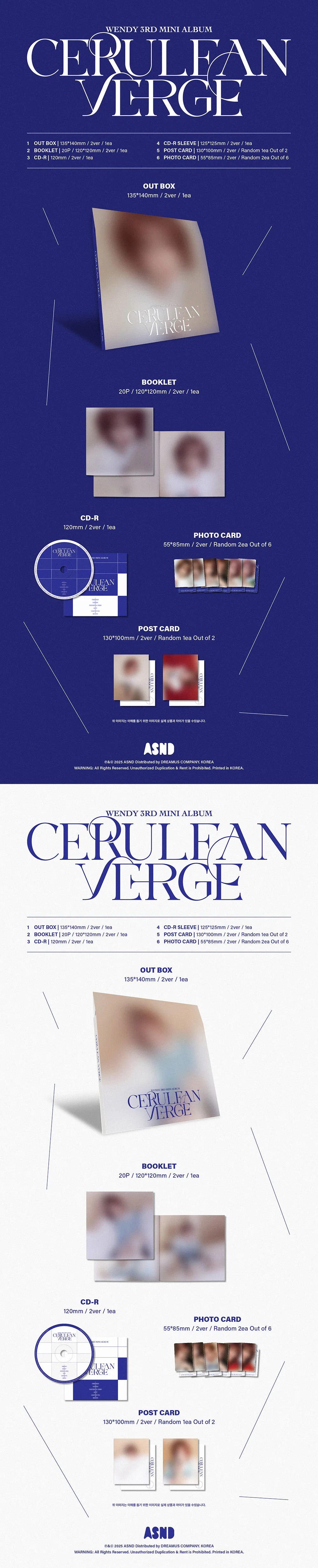 wendy - 3rd mini album [cerulean verge] digipack ver.