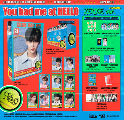 zerobaseone - 3rd mini album [you had me at hello] zerose ver. (poca album)
