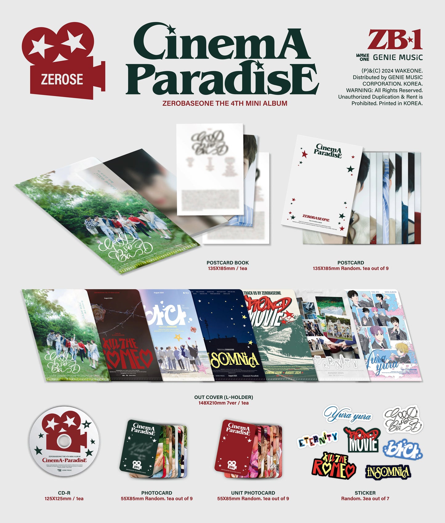 zerobaseone - 4th mini album [cinema paradise] zerose ver.