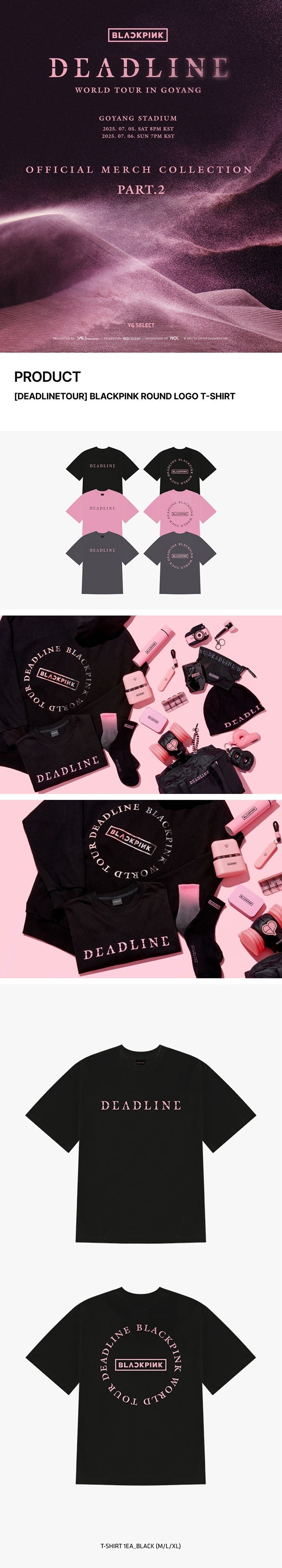 blackpink - [deadline tour] round logo t-shirt