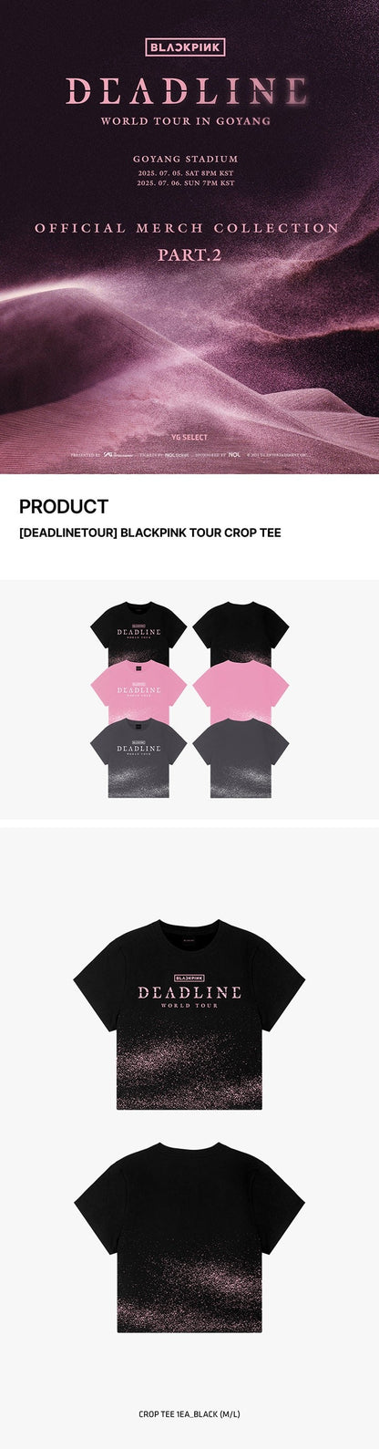 blackpink - [deadline tour] tour crop tee