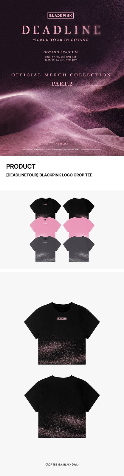 blackpink - [deadline tour] logo crop tee