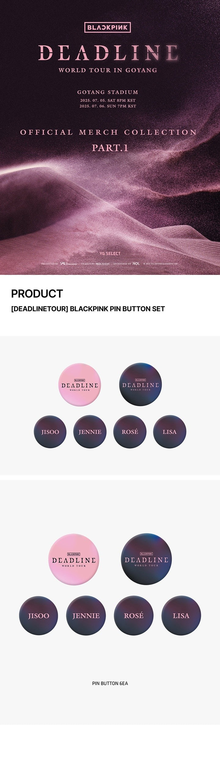 blackpink - [deadline tour] pin button set