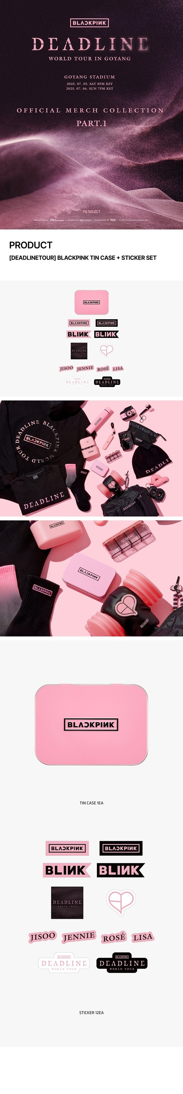 blackpink - [deadline tour] tin case + sticker set