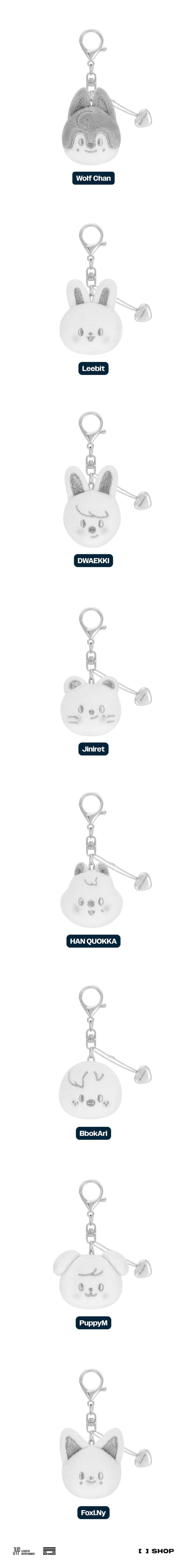 stray kids - [celebrate] skzoo face keyring silver ver.