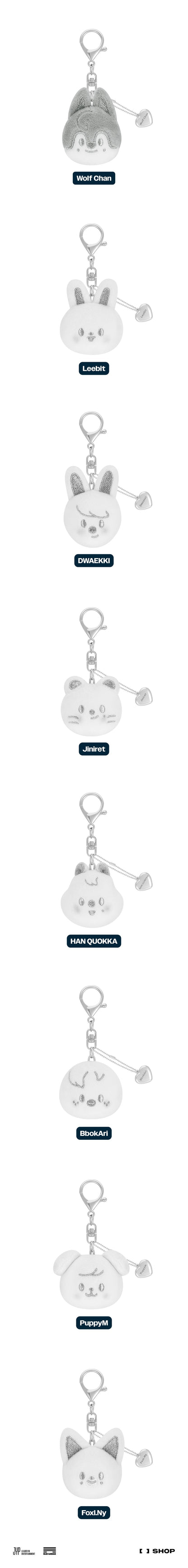 stray kids - [celebrate] skzoo face keyring silver ver.