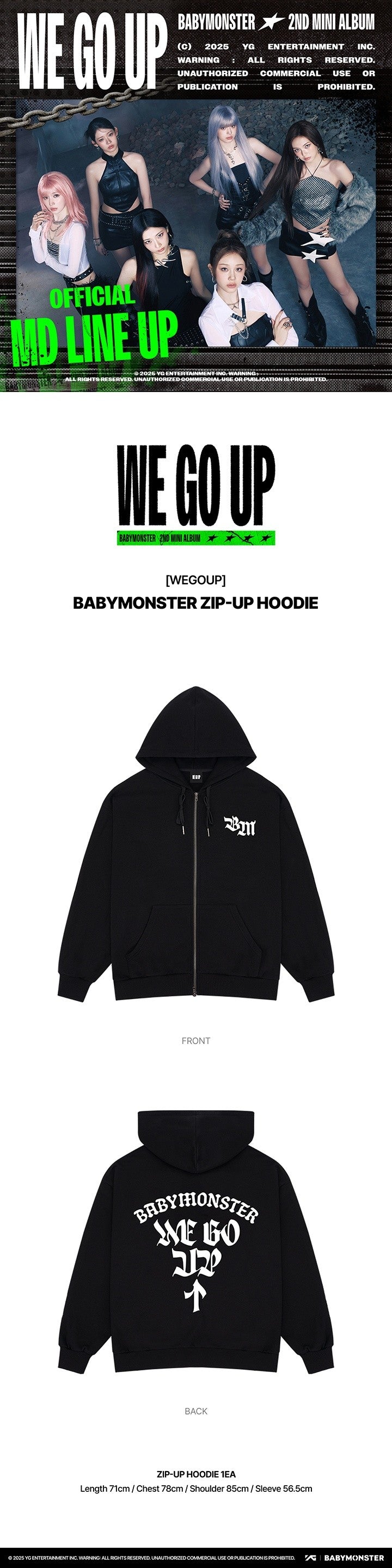 babymonster - [we go up] zip-up hoodie