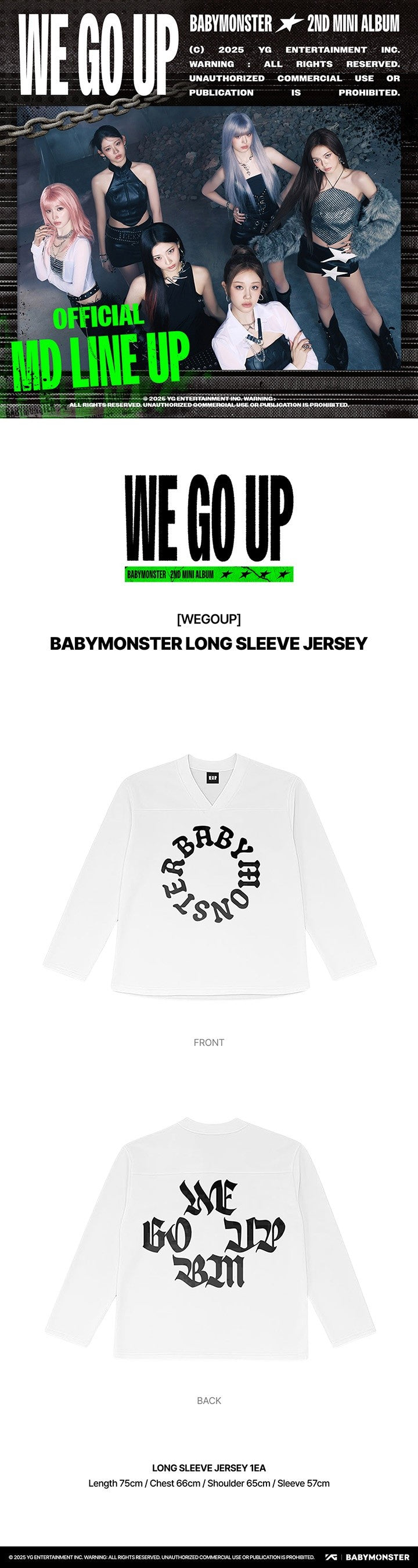 babymonster - [we go up] long sleeve jersey