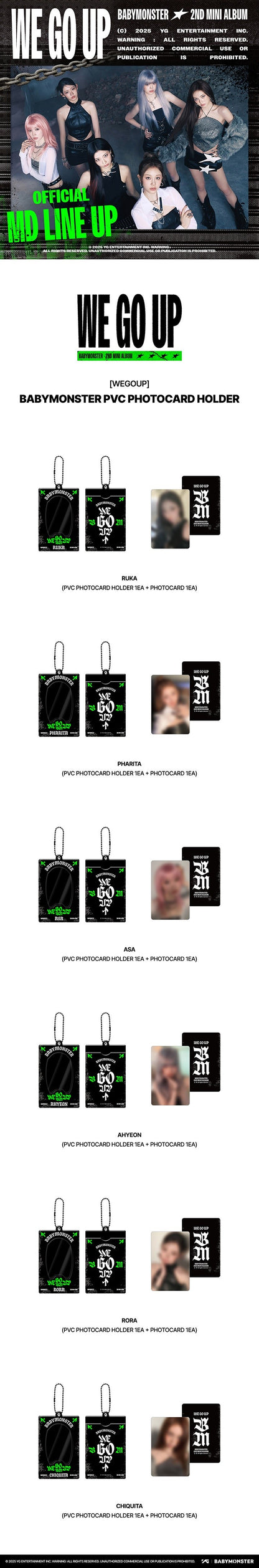 babymonster - [we go up] pvc photocard holder