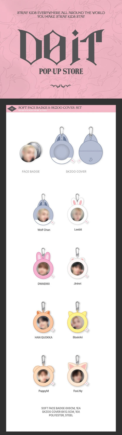 stray kids - [do it] soft face badge & skzoo cover set